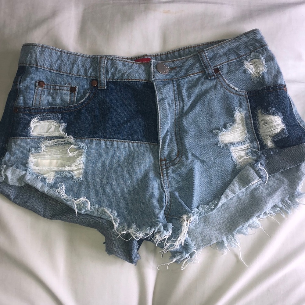 Signature8 Patchwork Denim Shorts
